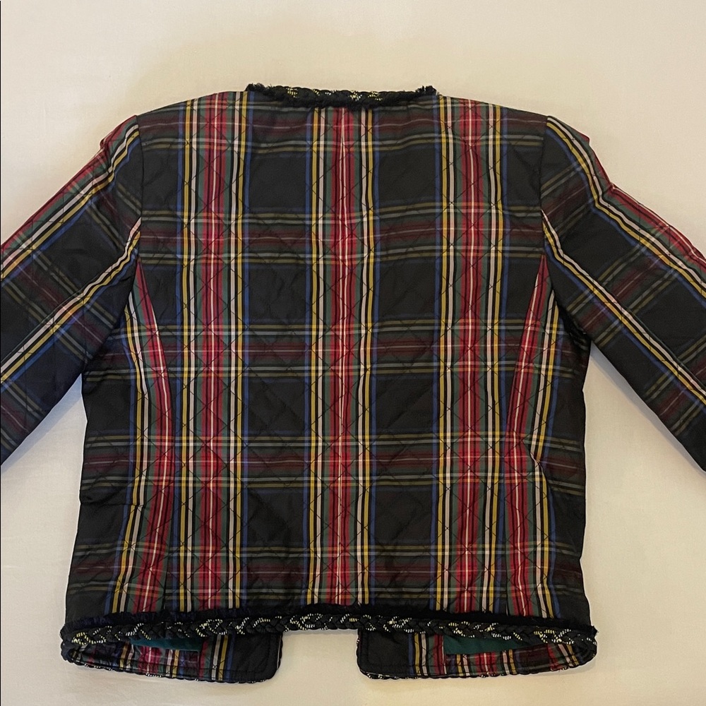J. Crew Plaid Varsity Jacket with Black and Red - Picture 3 of 4